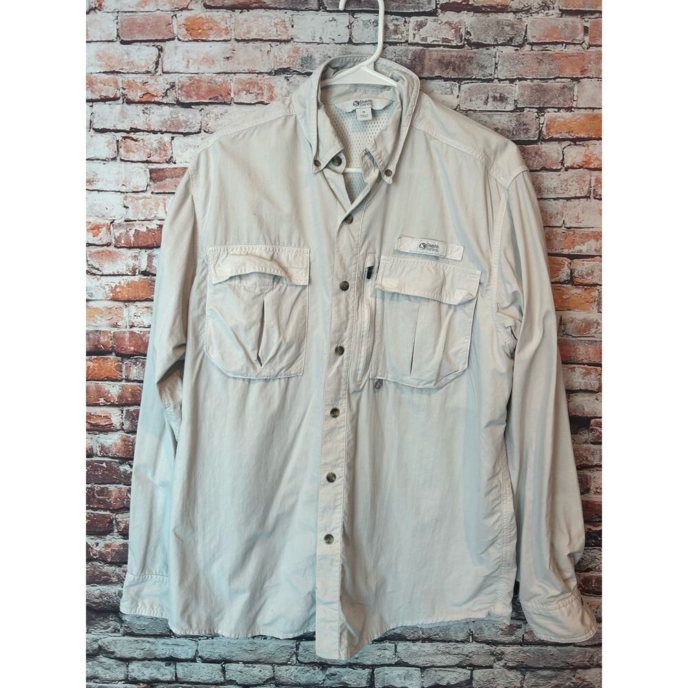 white gander mountain guide series button up shirt fishing men's size medium
